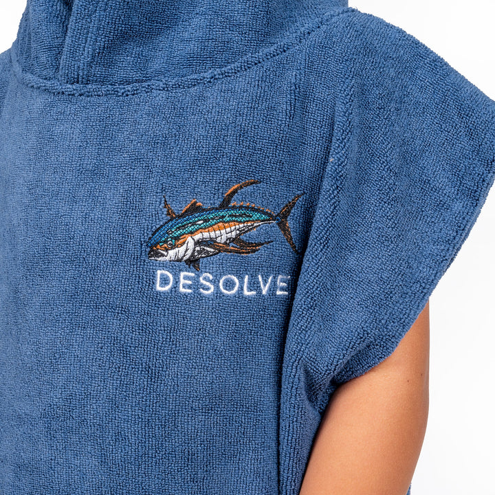 Albacares Kids Poncho Towel - Vintage Blue