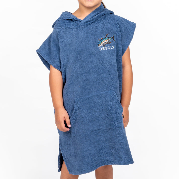 Albacares Kids Poncho Towel - Vintage Blue
